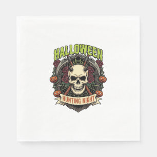 Serviette En Papier Nuit de chasse d'Halloween Roses de crâne à cornes