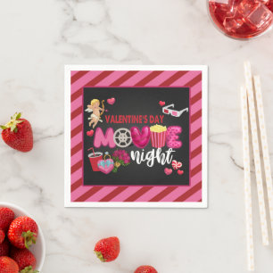 Serviette En Papier Nuit de cinéma Napkin - Saint Valentin