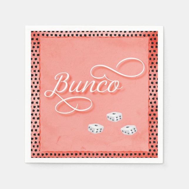 Serviette En Papier Nuit de jeu de dés Bunco (Devant)