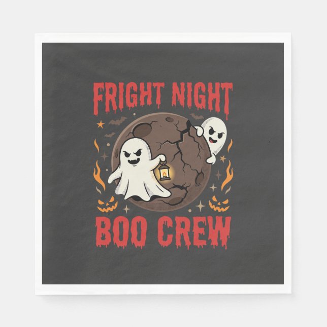 Serviette En Papier Nuit de Peur de Fantôme d'Halloween (Devant)