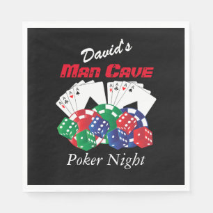 Serviette En Papier Nuit de poker à Man Cave   Personnalisez
