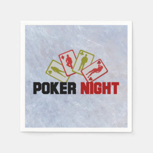 Serviette En Papier Nuit de poker avec cartes