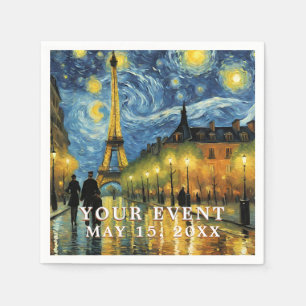 Serviette En Papier Nuit étoilée de l'art moderne Paris