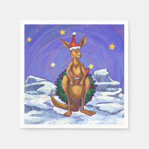 Serviette En Papier Nuit étoilée de Noël de kangourou
