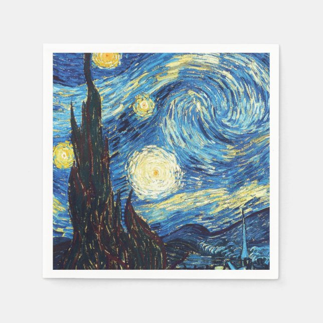 Serviette En Papier Nuit étoilée par Van Gogh (Devant)