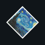 Serviette En Papier Nuit étoilée par Vincent van Gogh<br><div class="desc">Starry Night,  célèbre peinture de Vincent van Gogh</div>