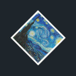 Serviette En Papier Nuit étoilée par Vincent van Gogh<br><div class="desc">Starry Night,  célèbre peinture de Vincent van Gogh</div>