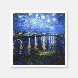 Serviette En Papier Nuit étoilée sur le Rhône,