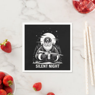Serviette En Papier Nuit silencieuse Santa Noël Vétéran Militaire