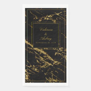 Serviette En Papier Nuits En Granite Et Mariage Or