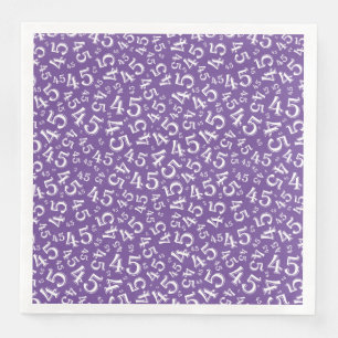 Serviette En Papier Numéro aléatoire 45e âge Motif violet/blanc