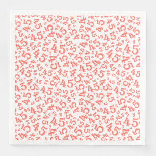 Serviette En Papier Numéro aléatoire du 45e âge Corail Motif/blanc