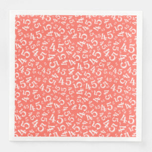 Serviette En Papier Numéro aléatoire du 45e âge Corail Motif/blanc