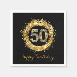 Serviette En Papier Numéro de diamant 50 Parties scintillant Bling Con