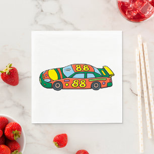 Serviette En Papier Numéro de voiture de course 88