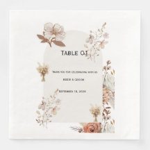 Numéros de table de mariage neutres rustiques
