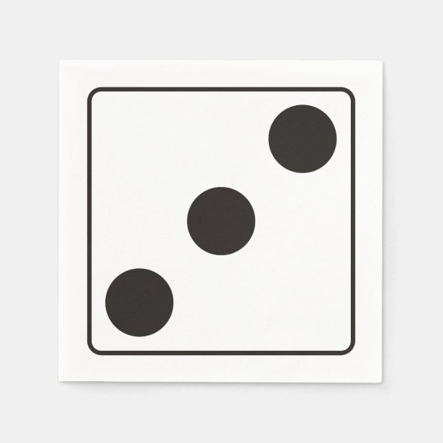 Serviette En Papier Numéros DICE des pips 3 + votre backgr. (Devant)