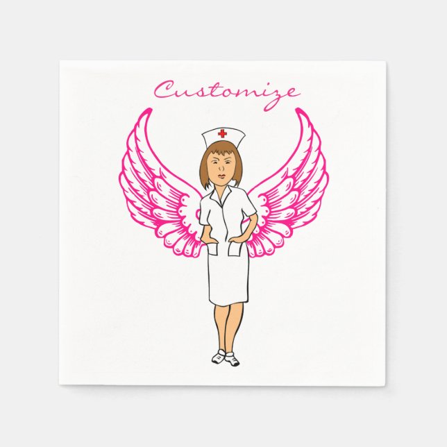 Serviette En Papier Nurse Angel Wings Thunder_Cove (Devant)