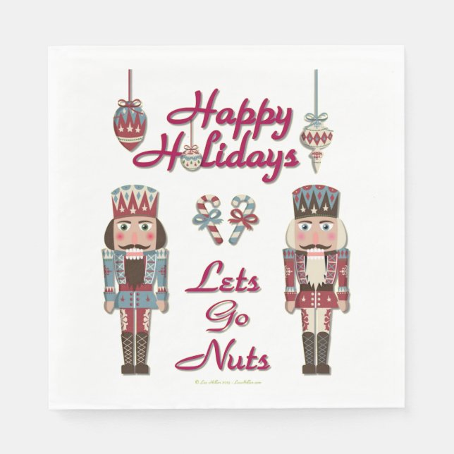Serviette En Papier Nutcracker de vacances Lets Go Nuts Papier Napkins (Devant)