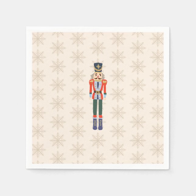 Serviette En Papier Nutcracker Snowflake Pattern Holiday Paper Napkin (Devant)
