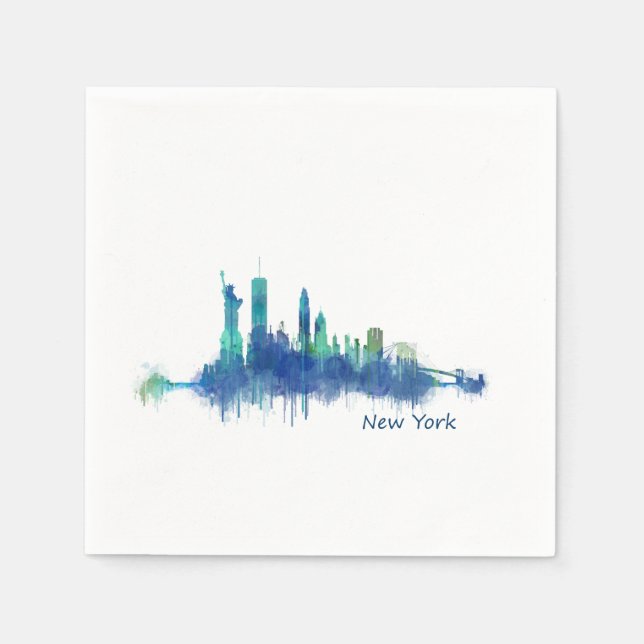 Serviette En Papier NYC New York Skyline v5 (Devant)