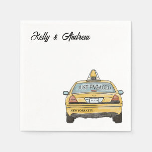Serviette En Papier NYC Taxi fiançailles Cocktail Napkins