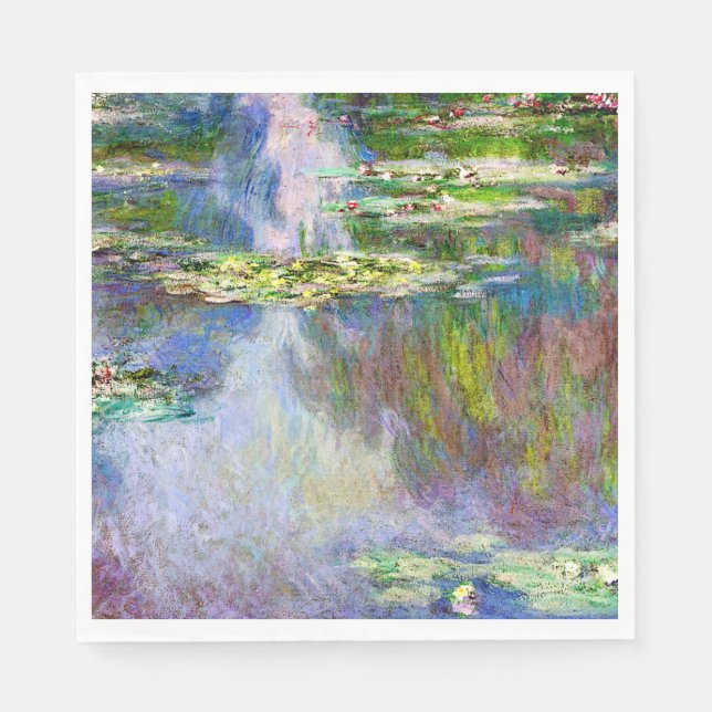 Serviette En Papier Nymphéas, peinture célèbre, (Devant)