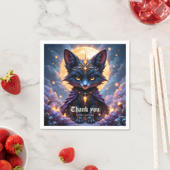 Serviette En Papier Nyx – Gardien du Clair de Lune.  (En situation)