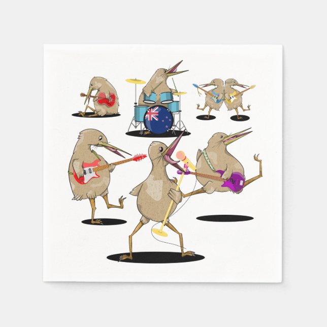 Serviette En Papier NZ Music Kiwi (Devant)