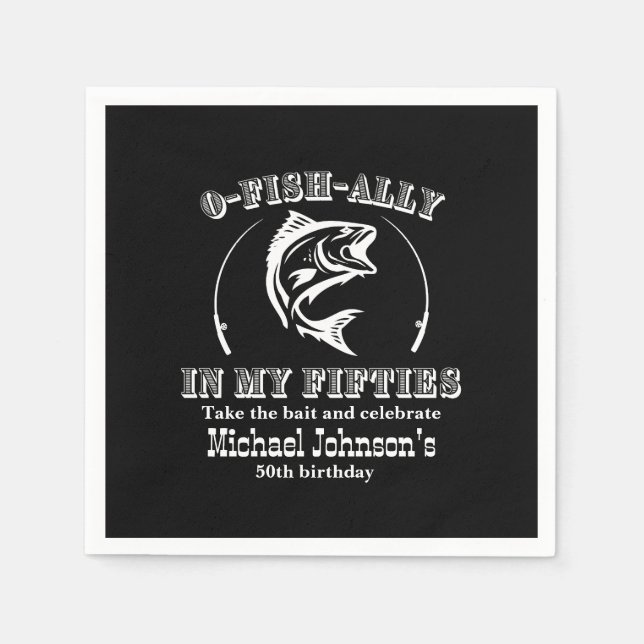 Serviette En Papier O-fish-ally dans ma cinquantaine 50e fête d'annive (Devant)