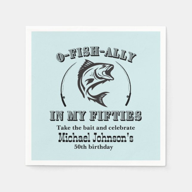 Serviette En Papier O-fish-ally dans ma cinquantaine 50e fête d'annive (Devant)