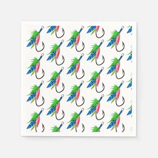 Serviette En Papier O-fish-ally motif d'anniversaire Motif pêcheur (Devant)