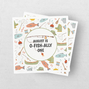 Serviette En Papier O-Fish-Ally Un Anniversaire de 1 an sur le Thème d