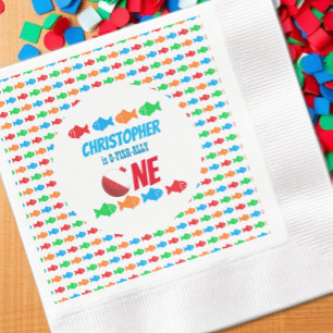 Serviette En Papier O-Fish-Ally Un Anniversaire de pêche 1ère année