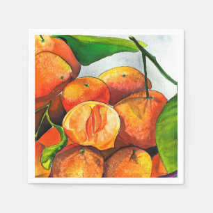 Serviette En Papier Oaquarelle mandarine