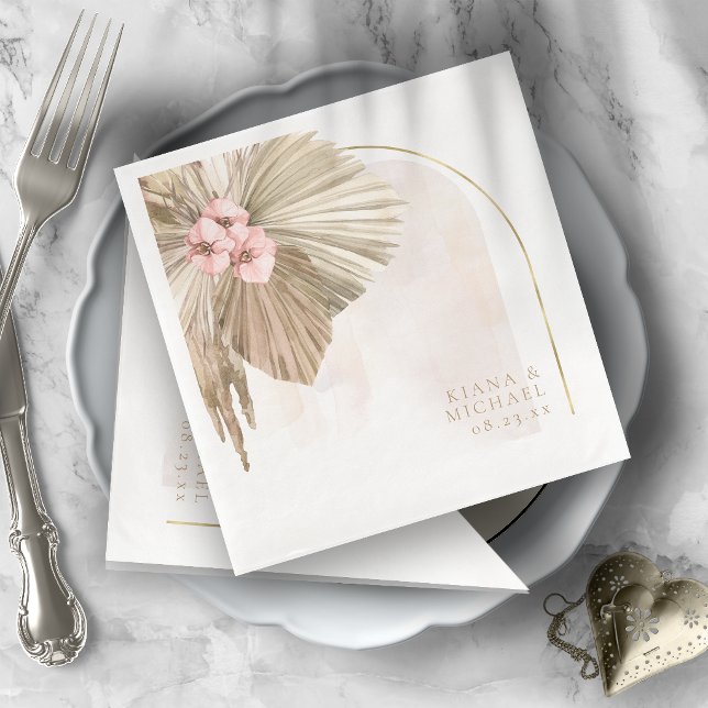 Serviette En Papier Oasis Boho Arche florale de mariage ID959  (Créateur téléchargé)