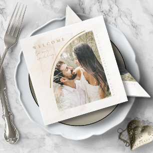 Serviette En Papier Oasis Boho Mariage Photo de Bienvenue ID959