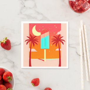 Serviette En Papier Oasis de glace de palme d'été étoile