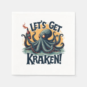 Serviette En Papier Obtenons Kraken Funny Rum Boire du poulpe