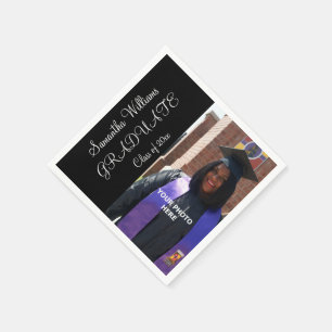 Serviette En Papier Obtention du diplôme élégante de la photo de la