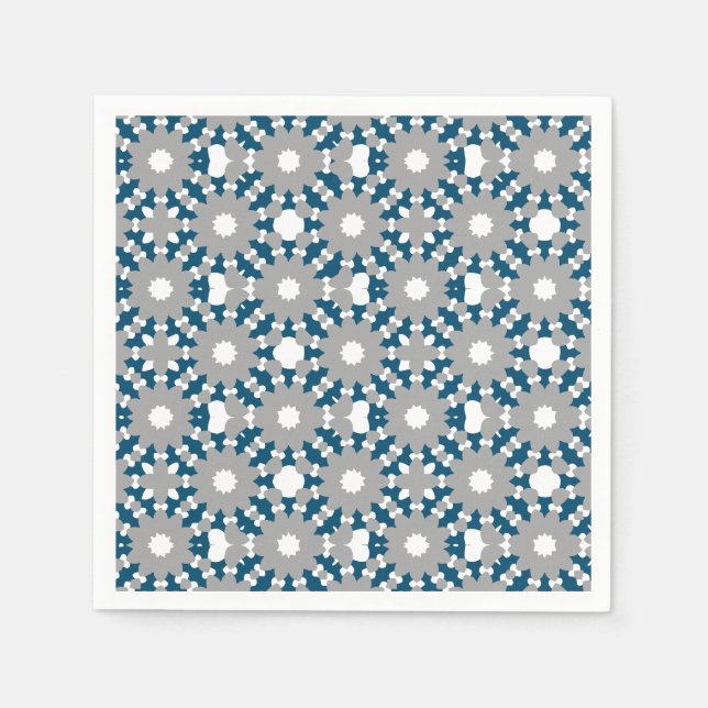 Serviette En Papier Océan bleu gris blanc Cercles connectés Motif (Devant)