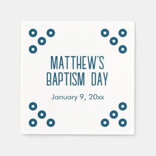 Serviette En Papier Ocean Blue Polka-dot, événement spécial