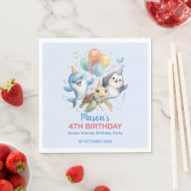 Ocean Friends Anniversaire papier Napkin