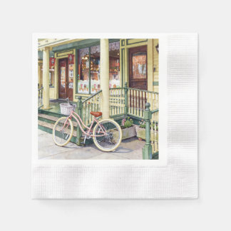 Serviette En Papier Ocean Grove NJ - Bicyclette devant la boutique de