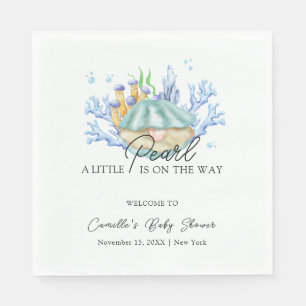 Serviette En Papier Ocean Pearl Under the Sea Baby shower Bienvenue