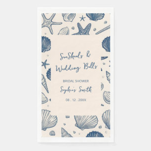 Serviette En Papier Ocean Seashells and Wedding Bells mariage