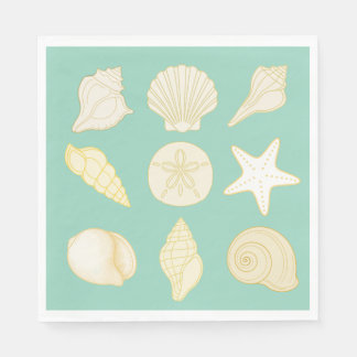 Serviette En Papier oceanic seashell nautical napkins