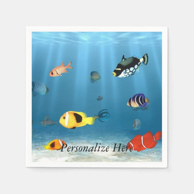 Serviette En Papier Océans Du Poisson (Devant)