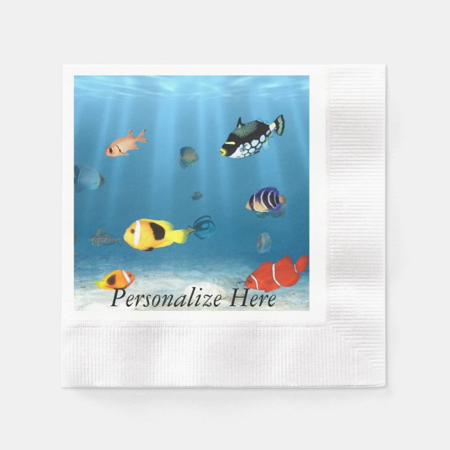 Serviette En Papier Océans Du Poisson (Devant)