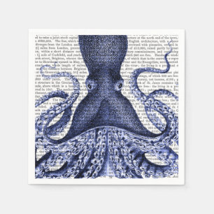 Serviette En Papier Octopus bleu
